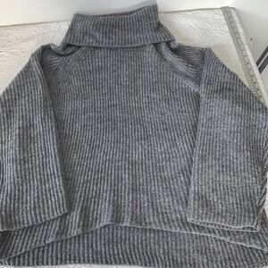 Point‎ Sur Women's Mock Neck Long Sleeves Pullover Sweater Gray Size 2X J Crew